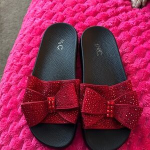 INC International Concepts Red Embellished Flats